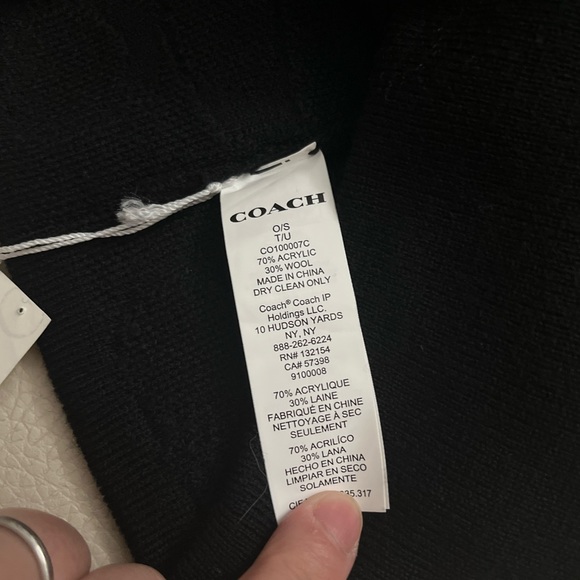NWT - COACH Unisex Terry Logo Wool Blended Beanie - Picture 3 of 3